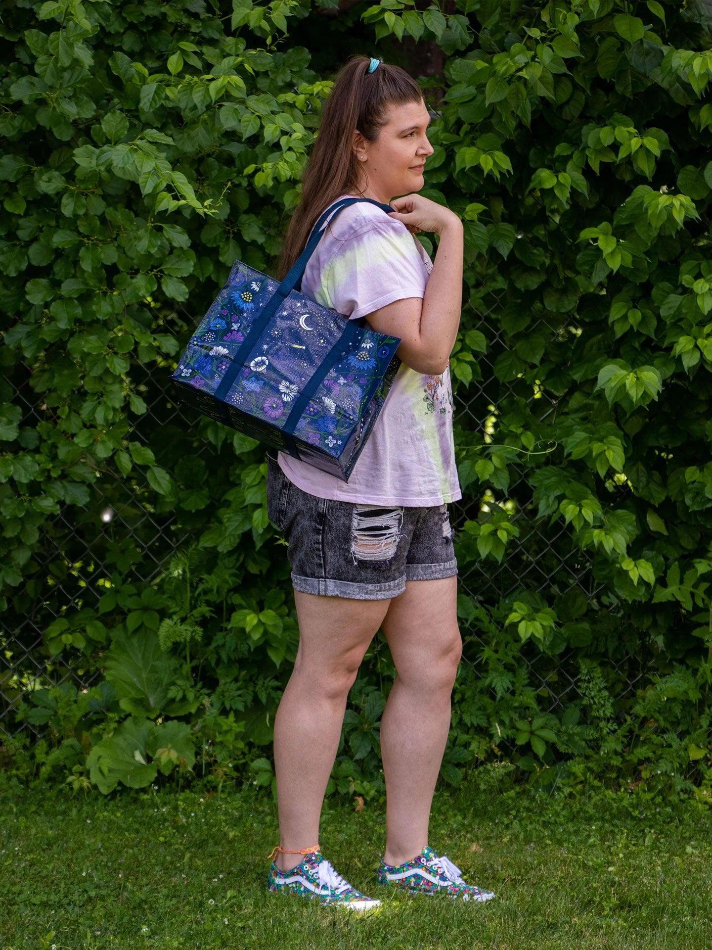 Starry Garden Shoulder Tote